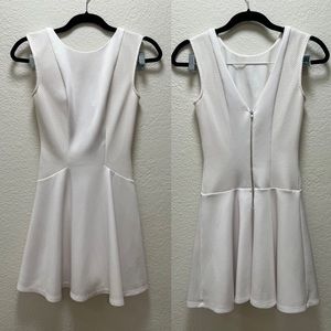 Guess White Peplum Dress with Mesh detail